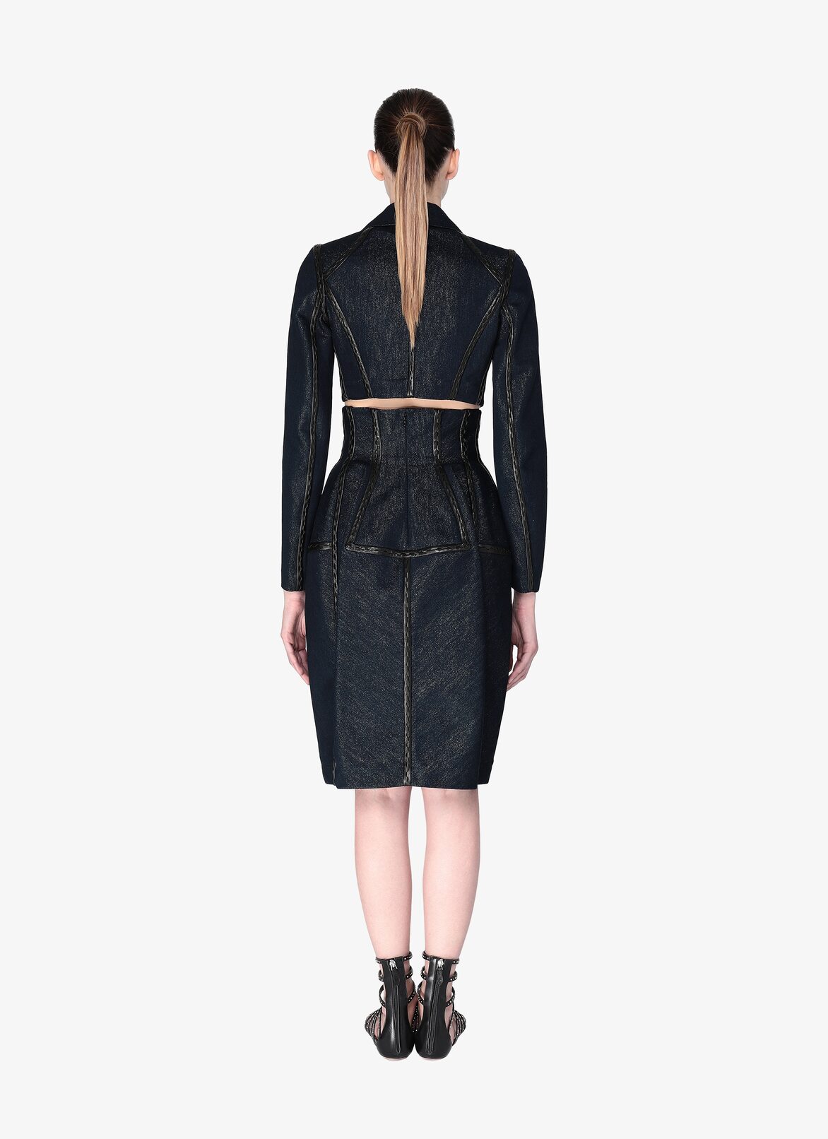 PERFECTO DENIM LUX SILVER ALAÏA SILVER  PERFECTO DENIM LUX SILVER
